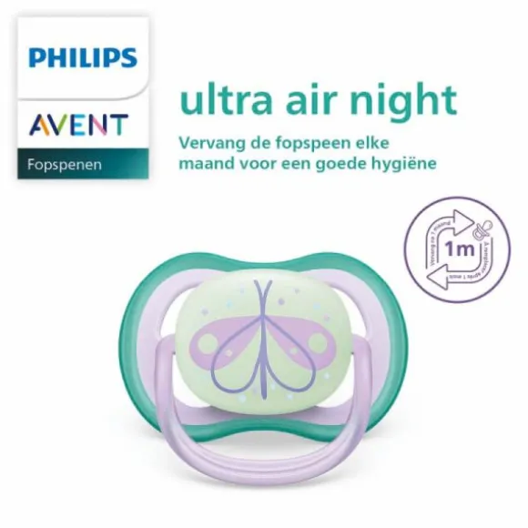 Avent Ultra Air Fopspeen - Nacht - 0-6 Mnd - 2 Stuks