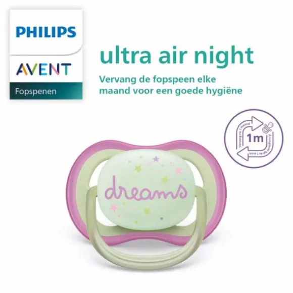 Avent Ultra Air Fopspeen - Nacht - 0-6 Mnd - 2 Stuks