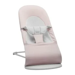 BabyBjörn Balance Soft Wipstoel - Geweven Jersey - Lichtroze / Grijs