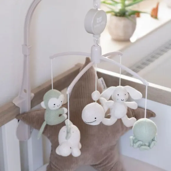 Baby's Only Animals Muziekmobiel - Laurel Green / Warm Linen
