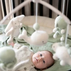 Baby's Only Animals Muziekmobiel - Laurel Green / Warm Linen