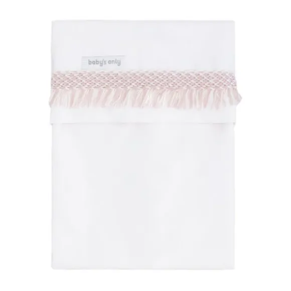 Baby's Only Happiness Wieglaken Gebreide Bies - Oud Roze / Ecru