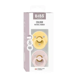 BiBs Colour Fopspeen - Rond - 2 Stuks - 0-6 Mnd - Pale Butter/Petal