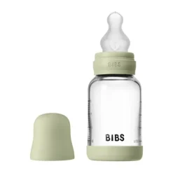 BIBS Fles - Slow Flow - 120 ml - Silicone/Glas - Baby Blue
