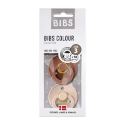BiBs Fopspeen Dark Oak / Ivory 0-6 Mnd 2 Stuks