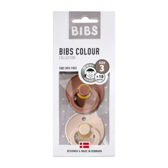BiBs Fopspeen Dark Oak / Ivory 0-6 Mnd 2 Stuks