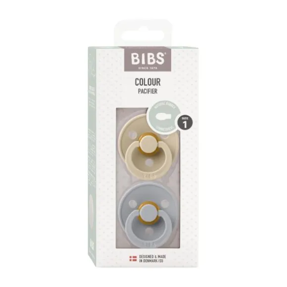 BiBs Fopspeen Symmetrisch - 0-6 Mnd - 2 Stuks - Vanilla / Cloud