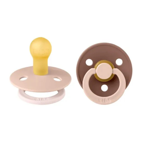 BiBs Studio Fusion Fopspeen - Rond - 2 Stuks - 0-6 Mnd - Blush/Woodchuck