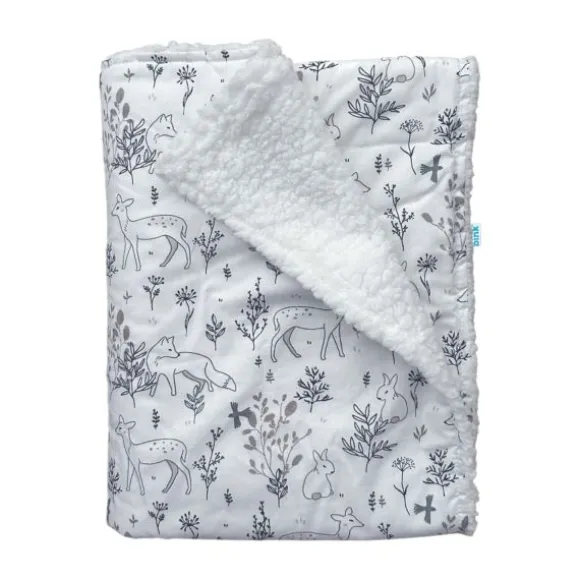 Bink Bedding Wiegdeken Dubbelzijdig 75 x 100 cm - Bas / Sherpa Offwhite
