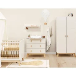 Bopita Babykamer Lines - Dune / Naturel | Ledikant 60 x 120 cm + Commode