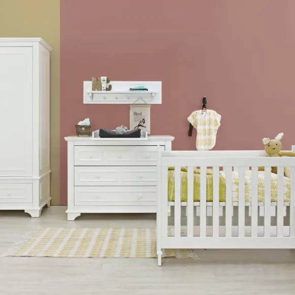 Bopita Charlotte Babykamer Wit | Bed 70 x 140 cm + Commode + Kast 3-Deurs