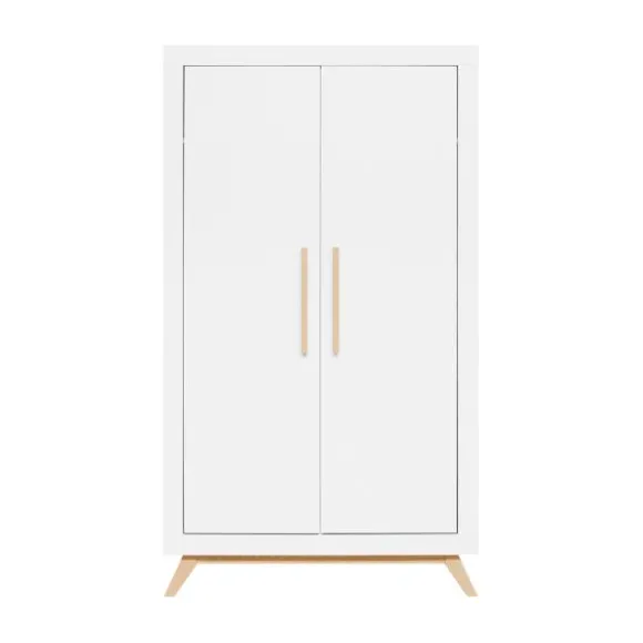 Bopita Fenna Babykamer Wit / Naturel | Bed 60 x 120 cm + Commode + Kast 2-Deurs