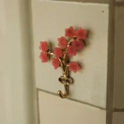 Doing Goods Wandhaak - Elodie Bloem - Messing met Roze Bloemen