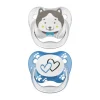 Dr. Brown's Animal Faces Fopspeen Fase 2 Blauw