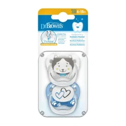 Dr. Brown's Animal Faces Fopspeen Fase 2 Blauw