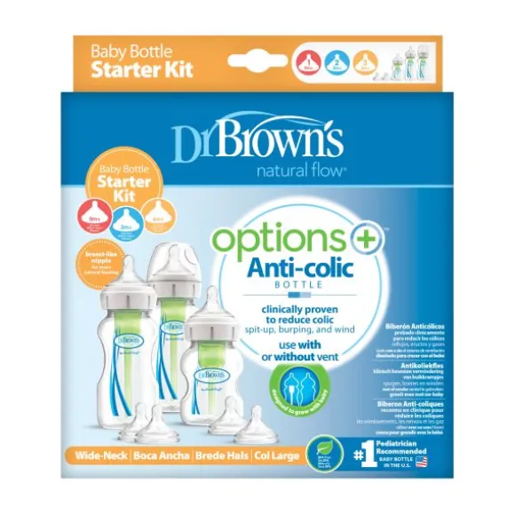 Dr. Brown's Options+ Anti-colic Startpakket Brede Halsfles