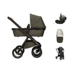 Dubatti One E5 Kinderwagen 3-in-1 - Black / Dark Brown - Grey | Dubatti by Britax Römer BABY-SAFE 5Z2 Autostoel - Storm Grey