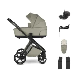 Easywalker Zoey Kinderwagen Bundel - Almond Taupe | Dubatti by Römer Baby-Safe Pro - Pitch Black