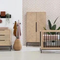 Europe Baby Beau Babykamer Naturel | Bed 60 x 120 cm + Commode