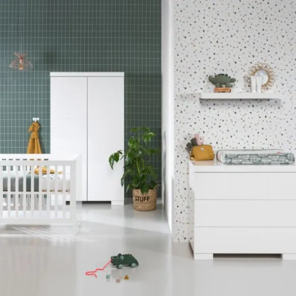 Europe Baby Briljant Kledingkast 2-Deurs Wit Hoogglans