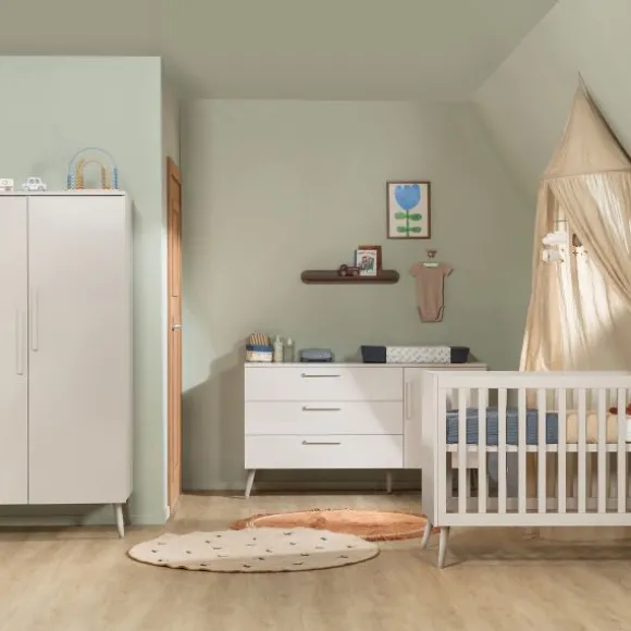 Europe Baby Sev Babykamer Oatmeal/Oatmeal | Ledikant 60 x 120 + Commode