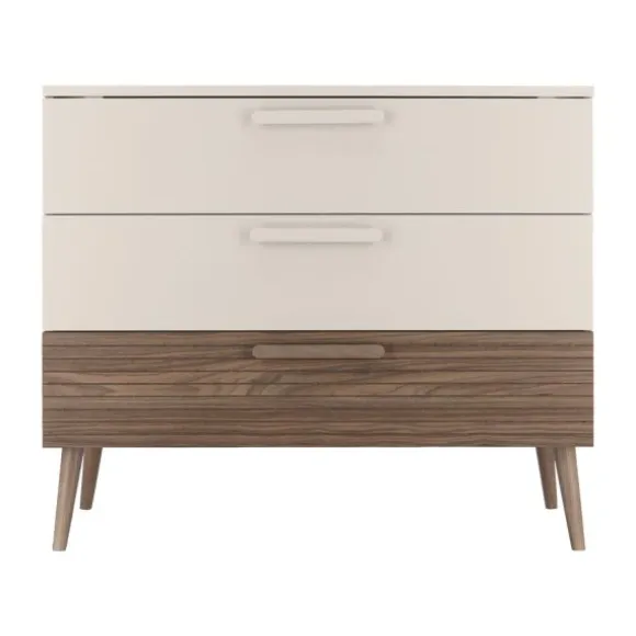 Europe Baby Sev Babykamer Oatmeal/Walnoot | Ledikant 60x120 + Commode