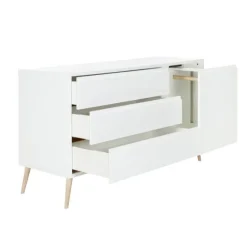 Europe Baby Sterre Babykamer Wit / Naturel | Ledikant 60 x 120 cm + Commode