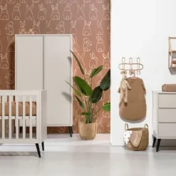 Europe Baby Sterre Babykamer Oatmeal / Zwart | Bed 60 x 120 cm + Commode