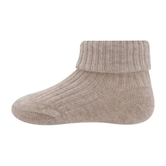 Ewers Rib Babysokjes - Mt. 15/16 - Dunkel Beige Melange
