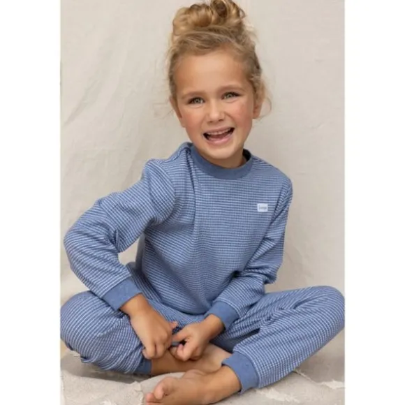 Feetje Wafel Pyjama - Mt. 98 - Blue melange
