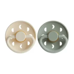 FRIGG Moon Fopspeen Cream / Sage 6-18 Mnd 2 Stuks