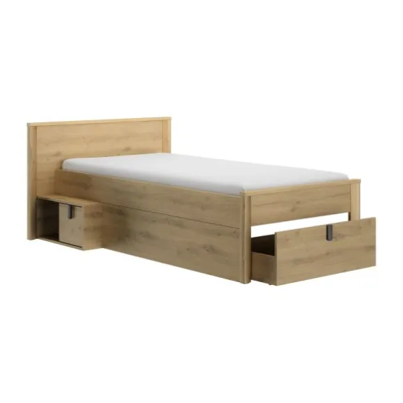 Gautier Lugano Laag Compact Bed - 90x200 cm - Artisan Eiken