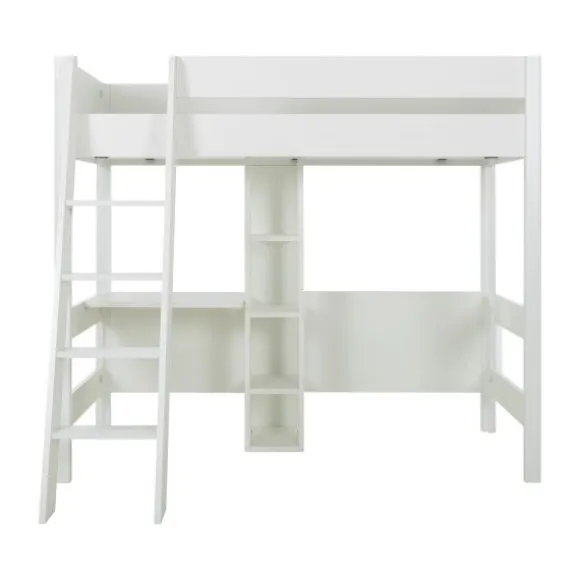 Gautier Mezzanine Tiny Bed - 90 x 200 cm - Wit/Eik