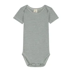 Gray Label Romper - Blue Grey / Cream - 3-6 Mnd