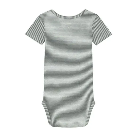Gray Label Romper - Blue Grey / Cream - 3-6 Mnd