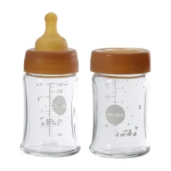Hevea Slow Flow Kit Glazen Fles 150 ml 2 Stuks