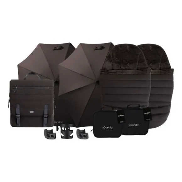 ICandy Peach 7 Twin Kinderwagen - Essentiel Bundel - Cookie