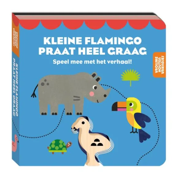 Imagebooks Vrolijke houten vriendje - Kleine flamingo praat heel graag