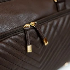 Isoki Double Zip Luiertas - Diagonal Quilted Chocolate
