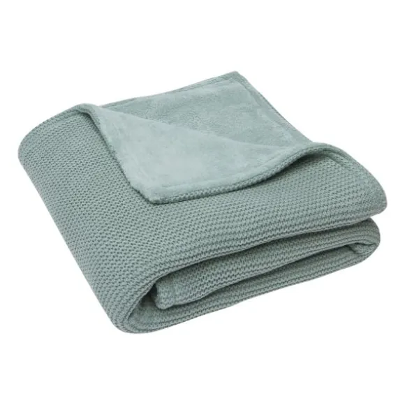 Jollein Basic Knit Wiegdeken 75 x 100 cm Forest Green / Fleece