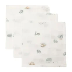 Jollein Bloomy Monddoekje - 3 Stuks - 31 x 31 cm - Hydrofiel