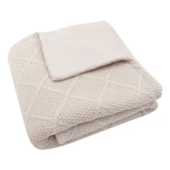Jollein Check Knit Ledikantdeken - 100 x 150 cm - Oatmeal