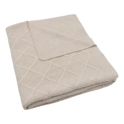 Jollein Check Knit Ledikantdeken - 100 x 150 cm - Oatmeal