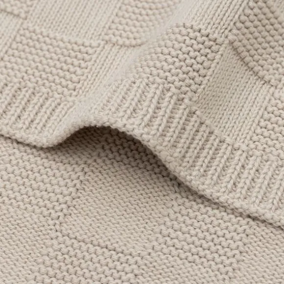 Jollein Deken Wieg - Box Knit - 75 x 100 cm - Warm Sand