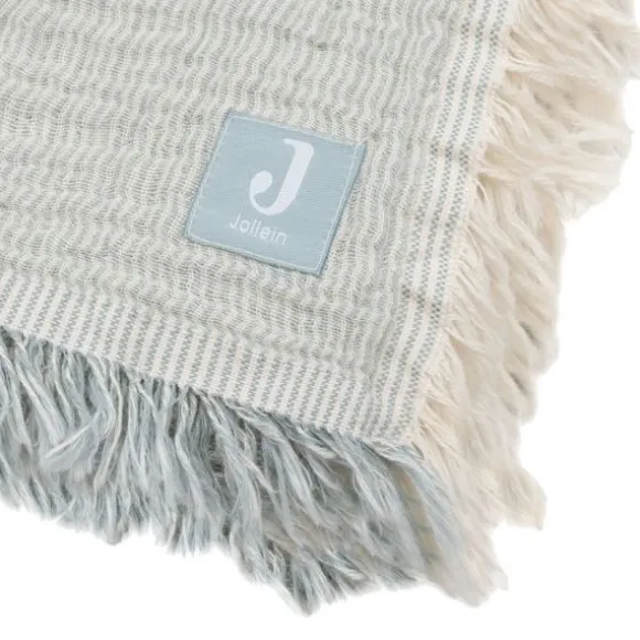 Jollein Deken Wieg - 75 x 100 cm Fringe Stripe Biscuit/Ivory GOTS
