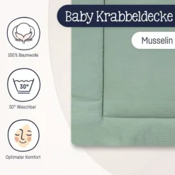 Julius Zöllner Muslin Playmat – Sand – 95/135 cm