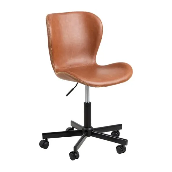 Kidsmill Bent Bureaustoel Leather Look Retro Brandy