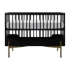 Kidsmill Boutique Babykamer Zwart / Brass | Bed 60 x 120 cm + Commode + Kast 2-Deurs