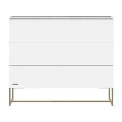 Kidsmill Intense II Babykamer Wit / Patinated Brass | Ledikant 60 x 120 cm + Commode