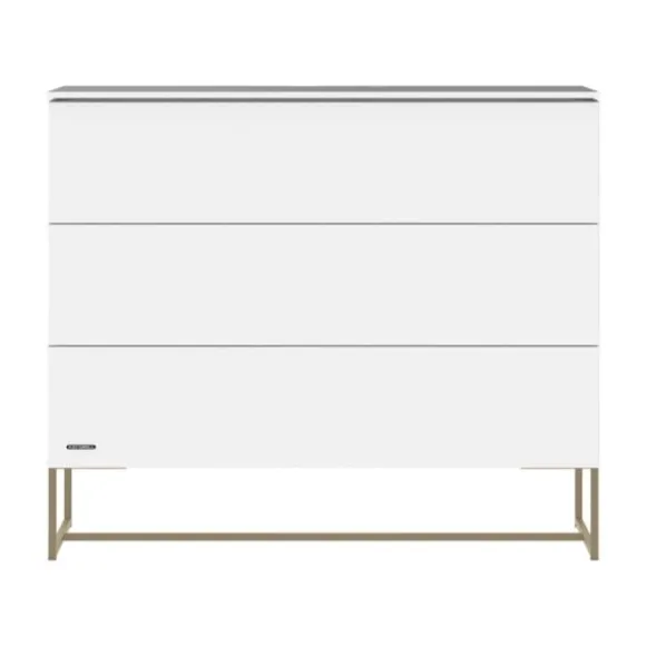 Kidsmill Intense II Babykamer Wit / Patinated Brass | Ledikant 60 x 120 cm + Commode